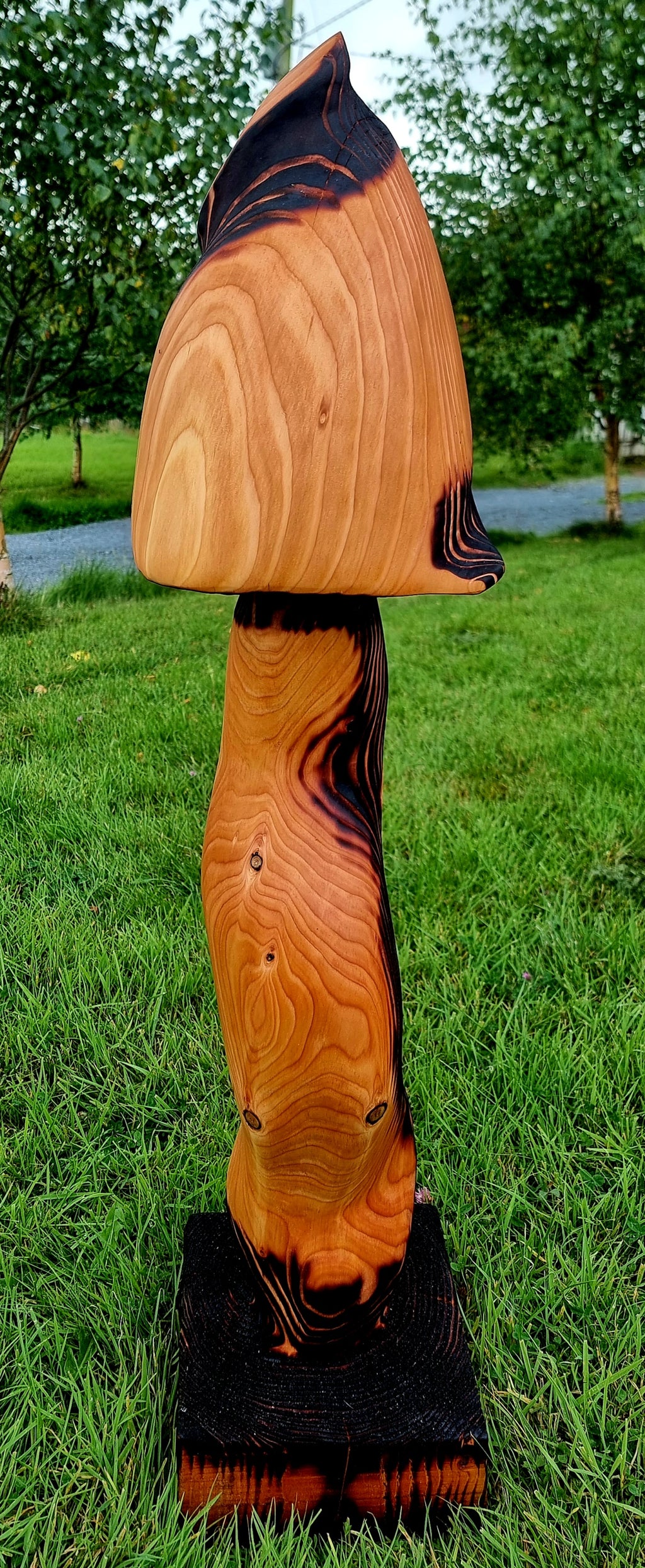 Wooden Mushroom Sculpture — The Whisper of the Forest