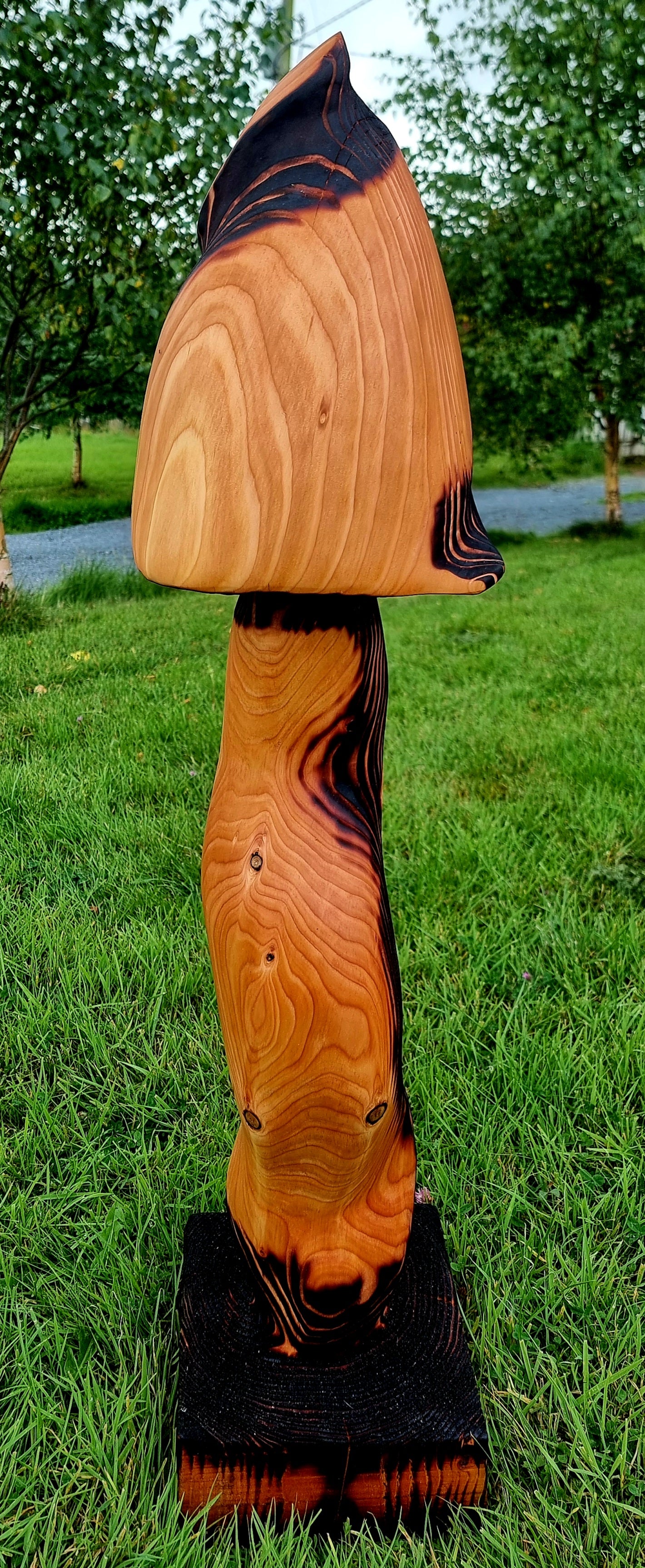 Wooden Mushroom Sculpture — The Whisper of the Forest