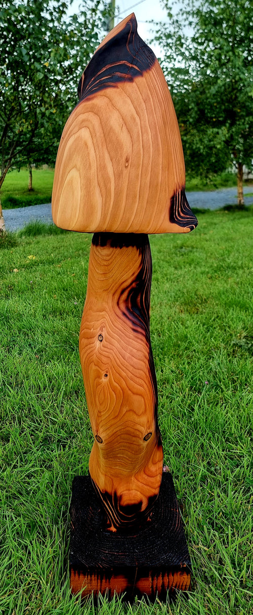 Wooden Mushroom Sculpture — The Whisper of the Forest