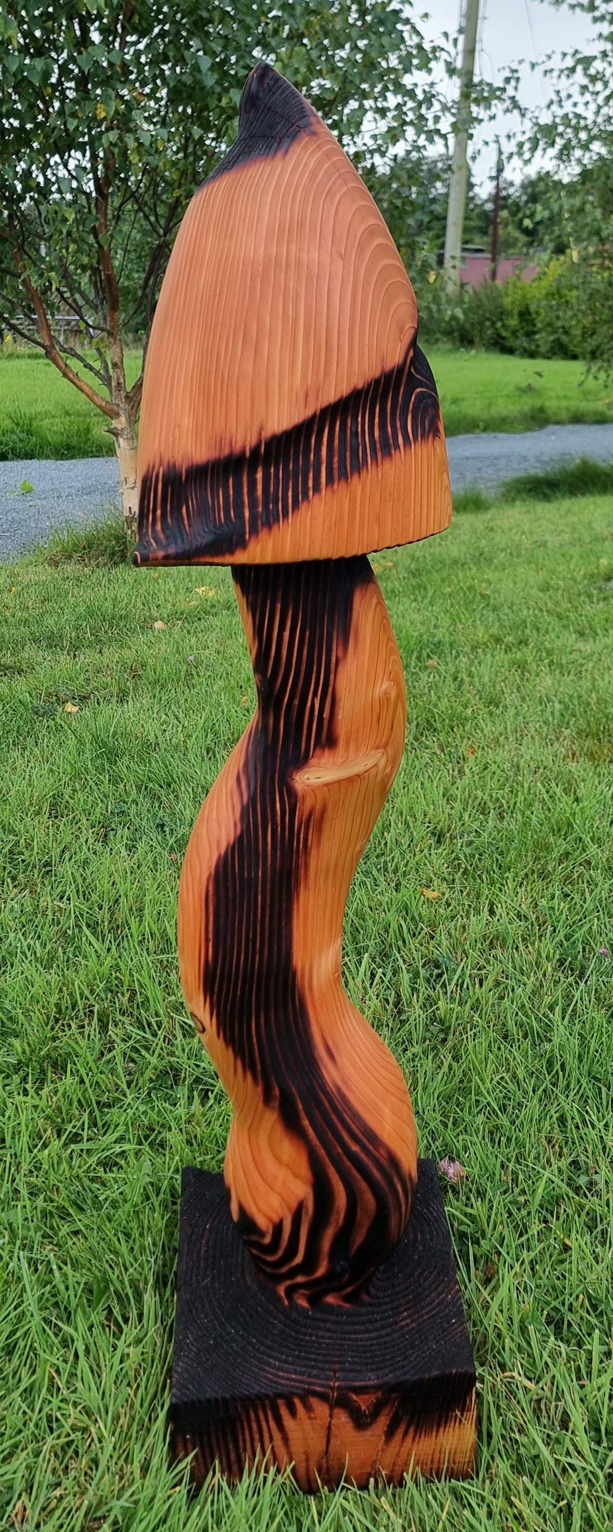 Wooden Mushroom Sculpture — The Whisper of the Forest