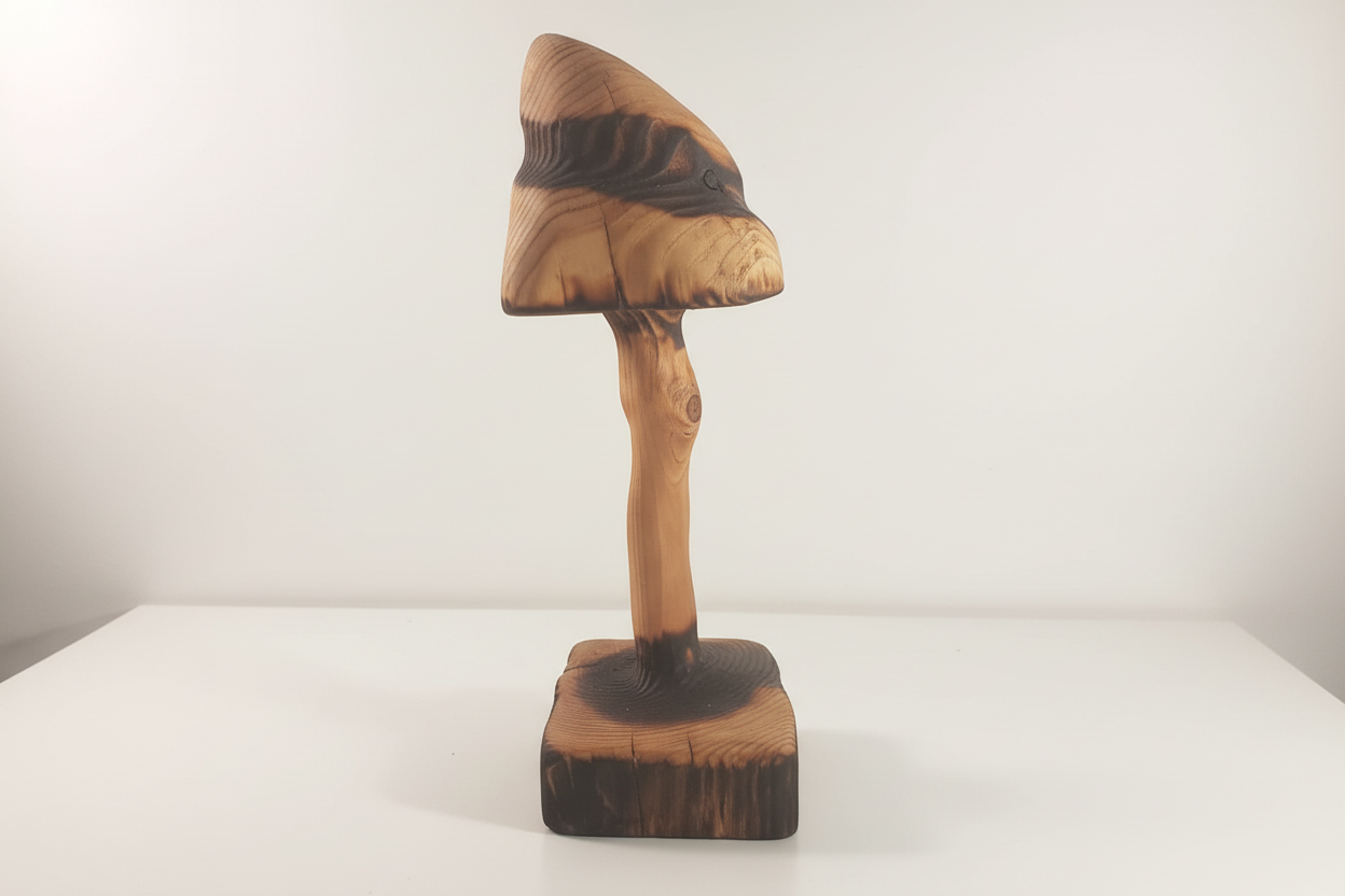 Wooden Mushroom Sculpture – Unique Home Decor (Handmade, The Whisper of the Forest)