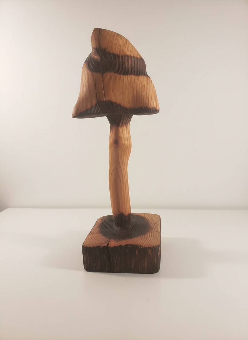 Wooden Mushroom Sculpture – Unique Home Decor (Handmade, The Whisper of the Forest)